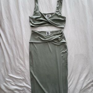 Princess Polly Sage Green Pencil Skirt